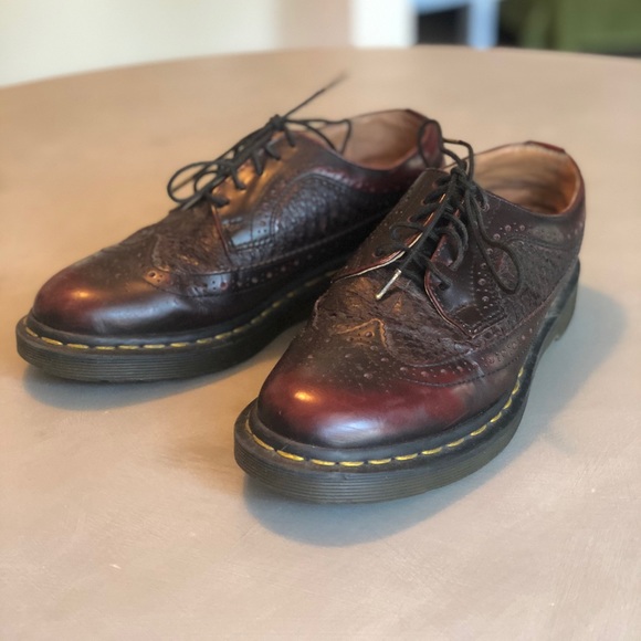 Vgt Dr Martens Red Oxblood Brogue Shoes 